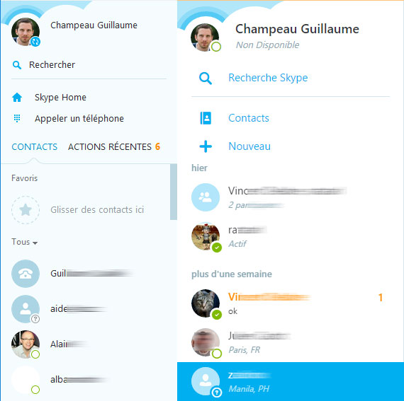 L'interface de Skype, à l'ancienne // Source : Numerama L'interface de Skype, à l'ancienne // Source : Numerama