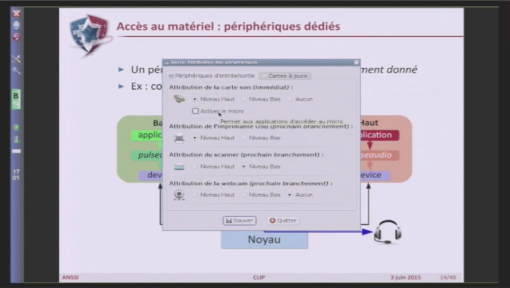 Cette interface permet à l'utilisateur d'affecter le matériel entre les niveaux Cette interface permet à l'utilisateur d'affecter le matériel entre les niveaux