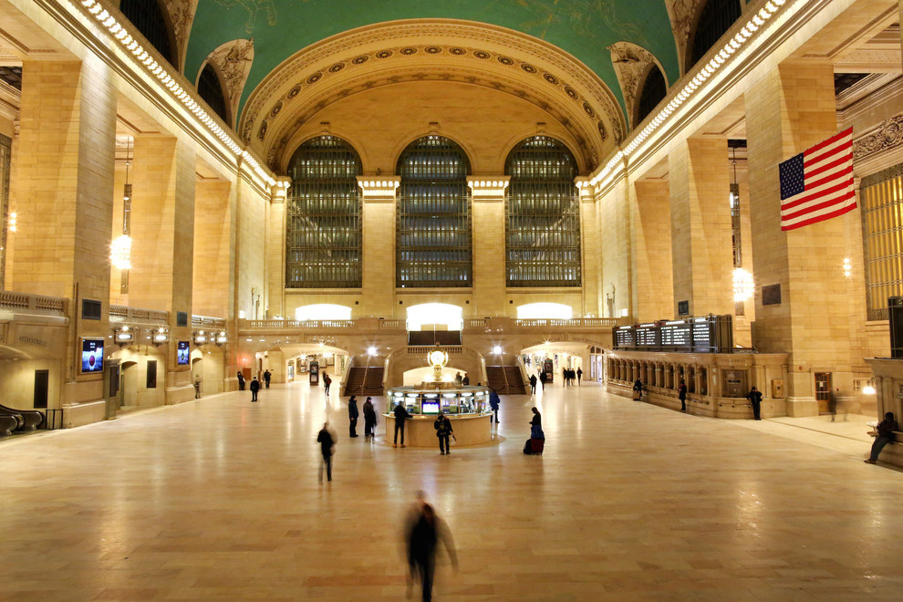 La plus grande station de New York est pratiquement d&eacute;serte.