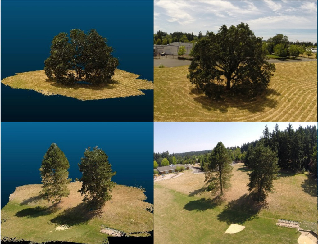 À gauche, les images générées par LES, à droite, les images obtenues grâce aux drones. À gauche, les images générées par LES, à droite, les images obtenues grâce aux drones.
