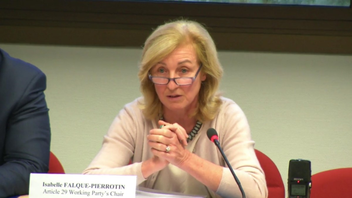 Isabelle Falque-Pierrotin, présidente de la CNIL et du G29. Isabelle Falque-Pierrotin, présidente de la CNIL et du G29.