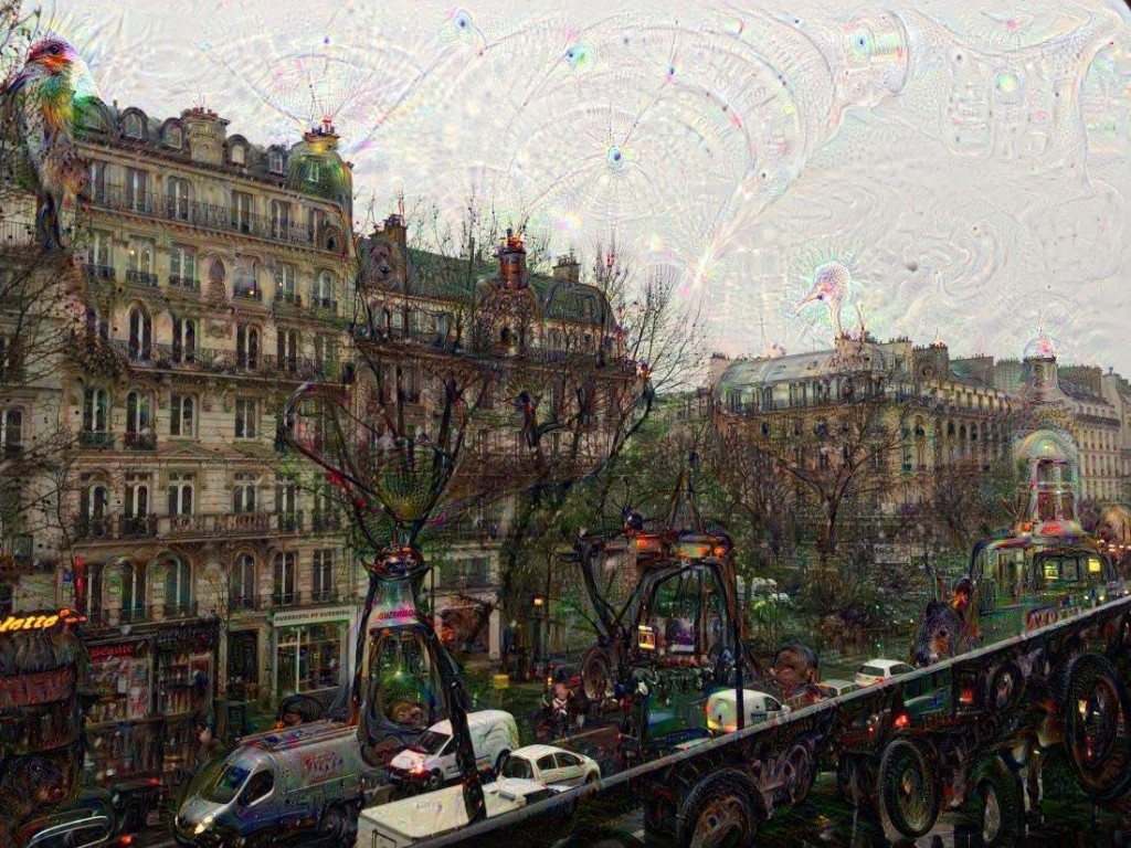 Paris sous la neige depuis nos bureaux, modifié par Deep Dream Paris sous la neige depuis nos bureaux, modifié par Deep Dream