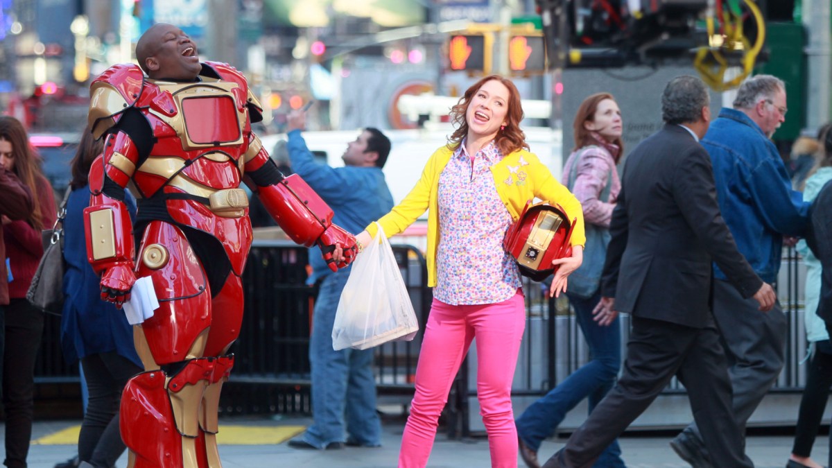 NEW YORK, NY - MARCH 27: Tituss Burgess and Ellie Kemper on the set of "The Unbreakable Kimmy Schmidt" on March 27, 2014 in New York City. (Photo by Steve Sands/GC Images) NEW YORK, NY - MARCH 27: Tituss Burgess and Ellie Kemper on the set of "The Unbreakable Kimmy Schmidt" on March 27, 2014 in New York City. (Photo by Steve Sands/GC Images)