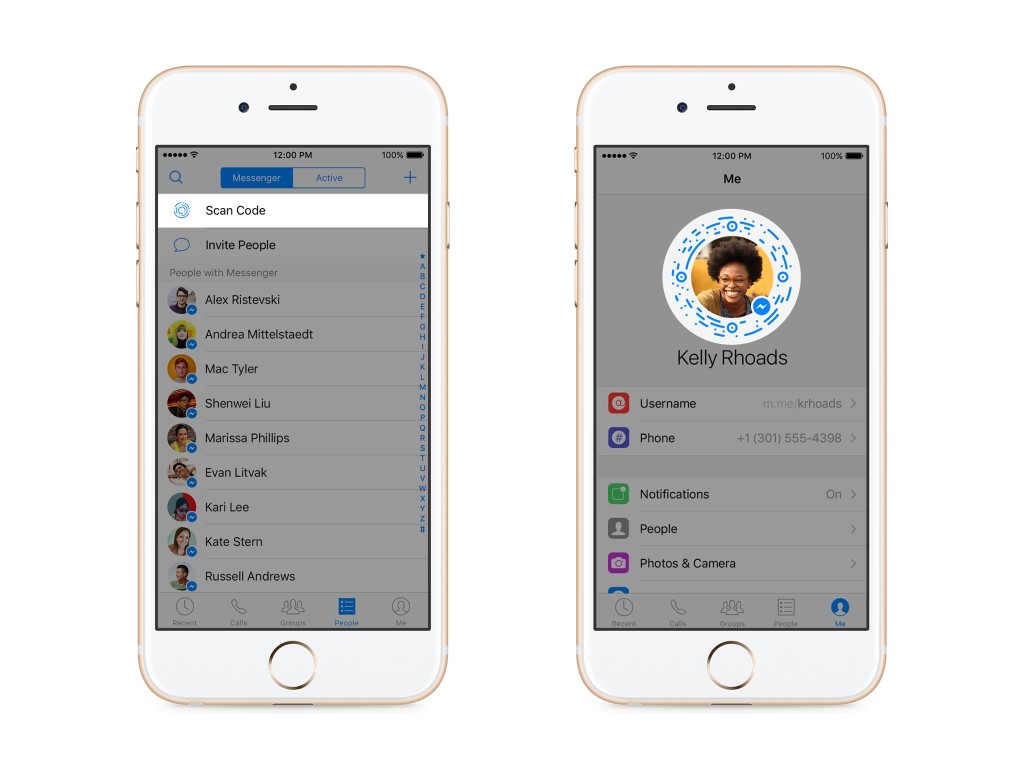Les Messenger Codes seront disponibles sur iOS et Android Les Messenger Codes seront disponibles sur iOS et Android