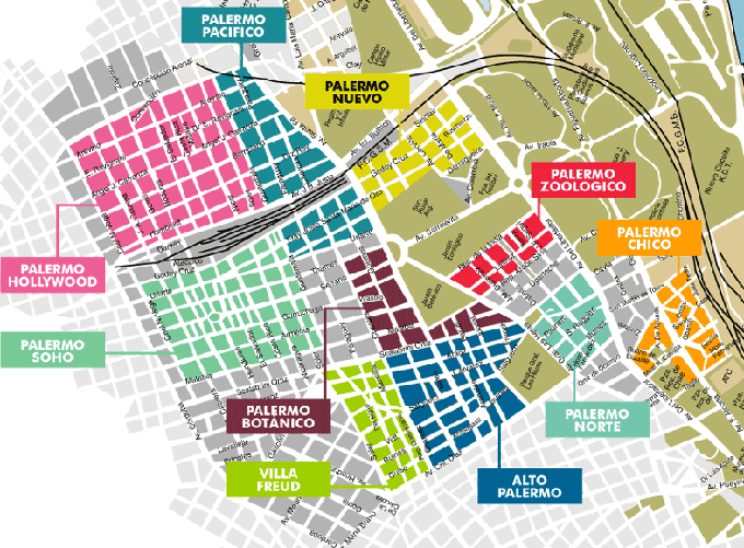 Carte de Palermo à Buenos Aires Carte de Palermo à Buenos Aires