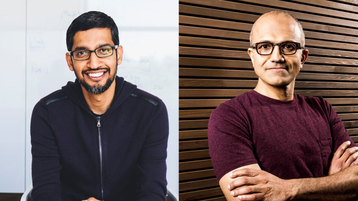 Sundar Pichai (Google) et Satya Nadella (Microsoft) Sundar Pichai (Google) et Satya Nadella (Microsoft)