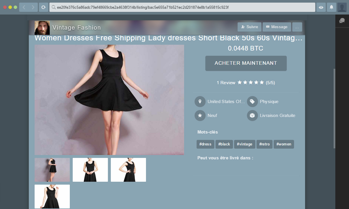 Une robe vendue par un créateur de mode sur OpenBazaar Une robe vendue par un créateur de mode sur OpenBazaar