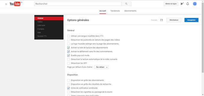 Capture liste YouTube Plus