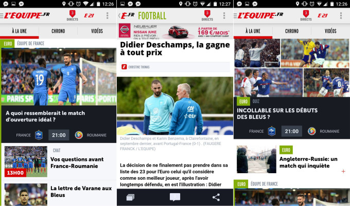 L'Equipe appli Euro 2016 L'Equipe appli Euro 2016