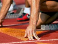 Anxious Athlete Waiting at Starting Line