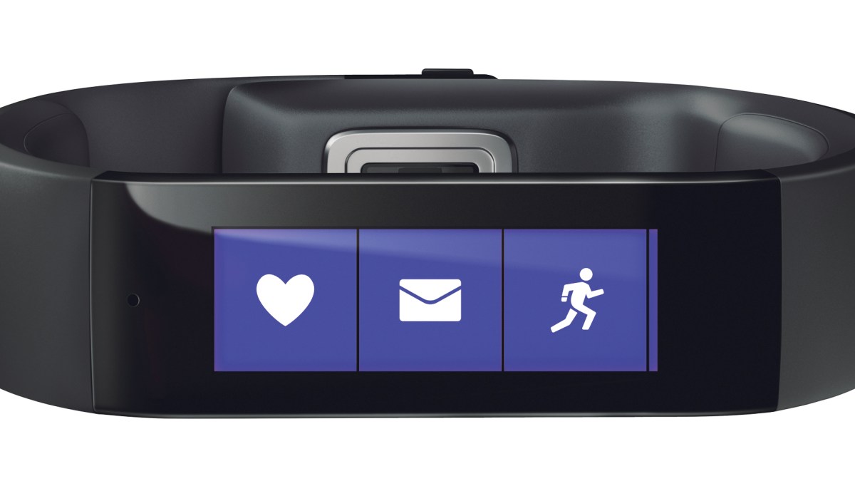 **EMBARGO: No electronic distribution, Web posting or street sales before 12:01 a.m. ET Thursday, Oct. 30. No exceptions for any reason.** An undated handout photo of the Microsoft Band. Microsoft hopes the Band, which also receives text messages and Facebook alerts, along with a related online service, Microsoft Health, will allow it to climb on the personal health and technology bandwagon. (Handout via The New York Times) -- NO SALES; FOR EDITORIAL USE ONLY WITH STORY SLUGGED MICROSOFT-WEARABLE-HEALTH BY NICK WINGFIELD. ALL OTHER USE PROHIBITED.-- **EMBARGO: No electronic distribution, Web posting or street sales before 12:01 a.m. ET Thursday, Oct. 30. No exceptions for any reason.** An undated handout photo of the Microsoft Band. Microsoft hopes the Band, which also receives text messages and Facebook alerts, along with a related online service, Microsoft Health, will allow it to climb on the personal health and technology bandwagon. (Handout via The New York Times) -- NO SALES; FOR EDITORIAL USE ONLY WITH STORY SLUGGED MICROSOFT-WEARABLE-HEALTH BY NICK WINGFIELD. ALL OTHER USE PROHIBITED.--