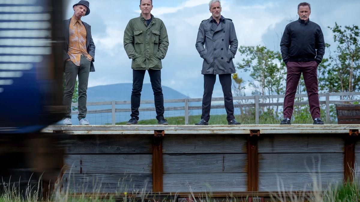 RENTON (Ewan McGregor), SPUD (Ewen Bremner), SICK BOY (Jonny Lee Miller) BEGBIE (Robert Carlyle) RENTON (Ewan McGregor), SPUD (Ewen Bremner), SICK BOY (Jonny Lee Miller) BEGBIE (Robert Carlyle)