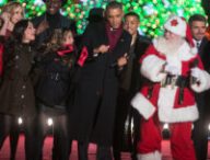 President Barack Obama dances on stage with Fifth Harmony during the singing of “Jingle Bells” during the National Christmas Tree lighting on the Ellipse in Washington, D.C., Dec. 4, 2014. (Official White House Photo by Lawrence Jackson)