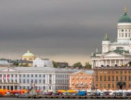 Helsinki is the capital of Finland and home to 1.2 million residents. The cathedral looming in the background is Helsinki Cathedral, originally built in 1852 and was known as St Nicholas' Church until Finnish independence in 1917.