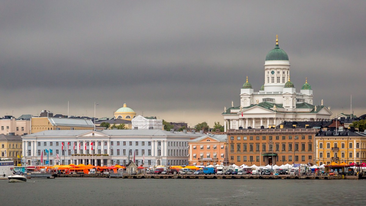 Helsinki is the capital of Finland and home to 1.2 million residents. The cathedral looming in the background is Helsinki Cathedral, originally built in 1852 and was known as St Nicholas' Church until Finnish independence in 1917. Helsinki is the capital of Finland and home to 1.2 million residents. The cathedral looming in the background is Helsinki Cathedral, originally built in 1852 and was known as St Nicholas' Church until Finnish independence in 1917.