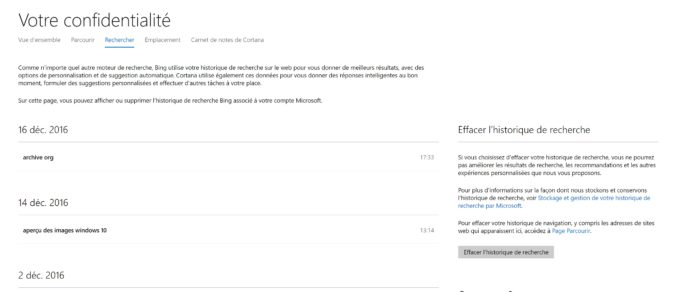 dashboard-microsoft-confidentialite