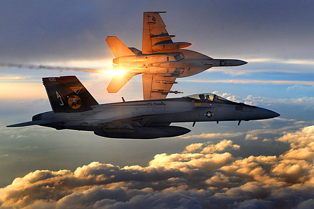 081215-F-7823A-285 Two U.S. Navy F/A-18 Super Hornets from Strike Fighter Squadron 31 fly a combat patrol over Afghanistan on Dec. 15, 2008. DoD photo by Staff Sgt. Aaron Allmon, U.S. Air Force. (Released) 081215-F-7823A-285 Two U.S. Navy F/A-18 Super Hornets from Strike Fighter Squadron 31 fly a combat patrol over Afghanistan on Dec. 15, 2008. DoD photo by Staff Sgt. Aaron Allmon, U.S. Air Force. (Released)