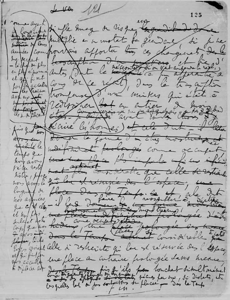 La dernière page du dernier tome de La Recherche du Temps Perdu, Manuscrit, BNF La dernière page du dernier tome de La Recherche du Temps Perdu, Manuscrit, BNF