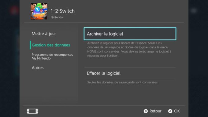 Suppression ou archivage d'un jeu (sans toucher aux sauvegardes)