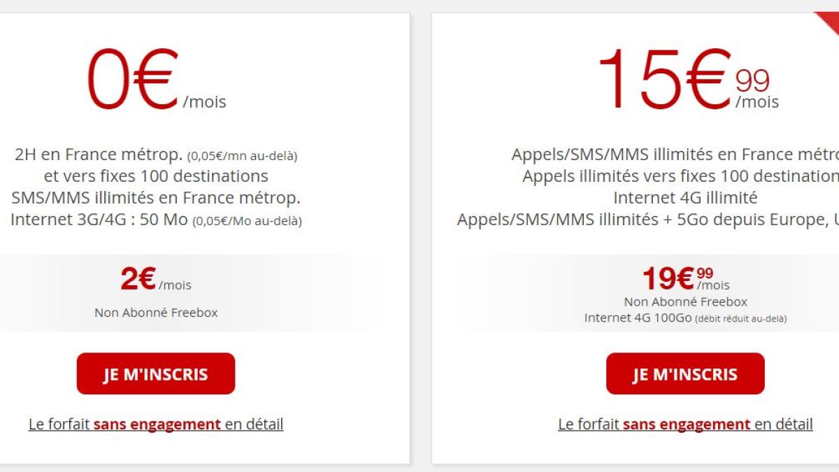 Les forfaits Free Mobile Les forfaits Free Mobile