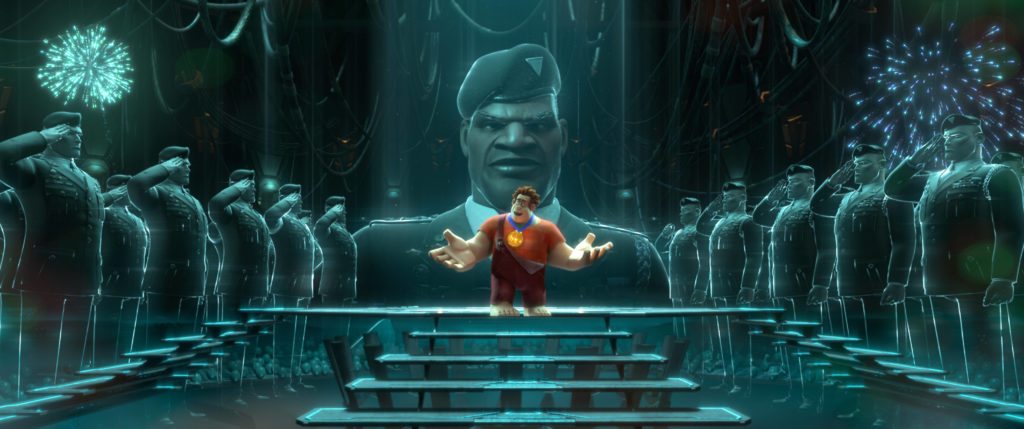 A HERO IN THE MAKING – On his quest to prove he’s got what it takes to be a hero, 8-bit Ralph (voice of John C. Reilly) joins the ranks of a modern, first-person shooter game called Hero's Duty in “Wreck-It Ralph,” a hilarious arcade-game-hopping adventure in theaters on Nov. 2, 2012, in Disney Digital 3D™ in select theaters. ©2012 Disney. All Rights Reserved. A HERO IN THE MAKING – On his quest to prove he’s got what it takes to be a hero, 8-bit Ralph (voice of John C. Reilly) joins the ranks of a modern, first-person shooter game called Hero's Duty in “Wreck-It Ralph,” a hilarious arcade-game-hopping adventure in theaters on Nov. 2, 2012, in Disney Digital 3D™ in select theaters. ©2012 Disney. All Rights Reserved.