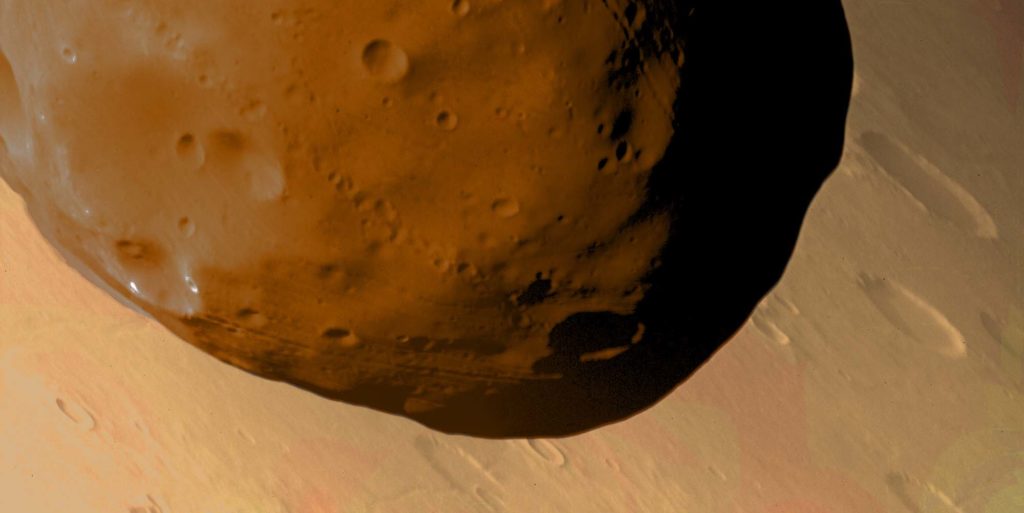 Phobos, la lune de Mars. // Source : CC G. Neukum Phobos, la lune de Mars. // Source : CC G. Neukum