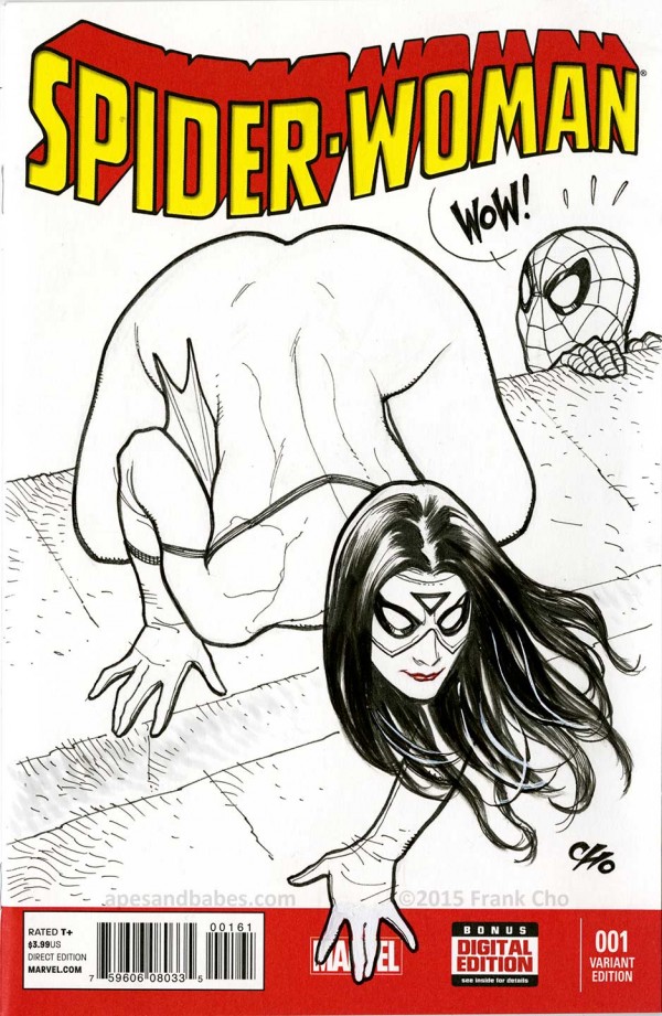 Parodie de la couverture de Milo Manara, par le dessinateur Frank Cho Parodie de la couverture de Milo Manara, par le dessinateur Frank Cho