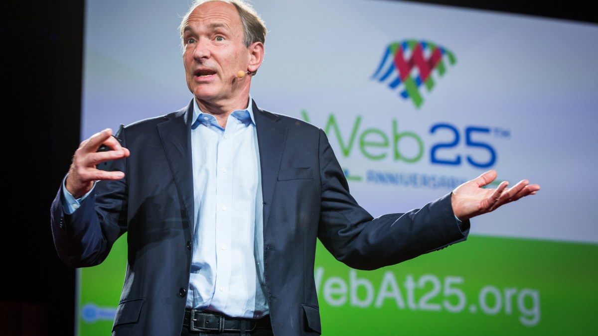 Sir Tim Berners-Lee at TED2014 - The Next Chapter, March 17-21, 2014, All-Stars Session 3, Vancouver Convention Center, Vancouver, Canada. Photo: Bret Hartman Sir Tim Berners-Lee at TED2014 - The Next Chapter, March 17-21, 2014, All-Stars Session 3, Vancouver Convention Center, Vancouver, Canada. Photo: Bret Hartman