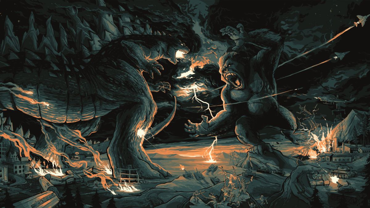 Godzilla vs King-Kong - artwork de Charlie Layton Godzilla vs King-Kong - artwork de Charlie Layton