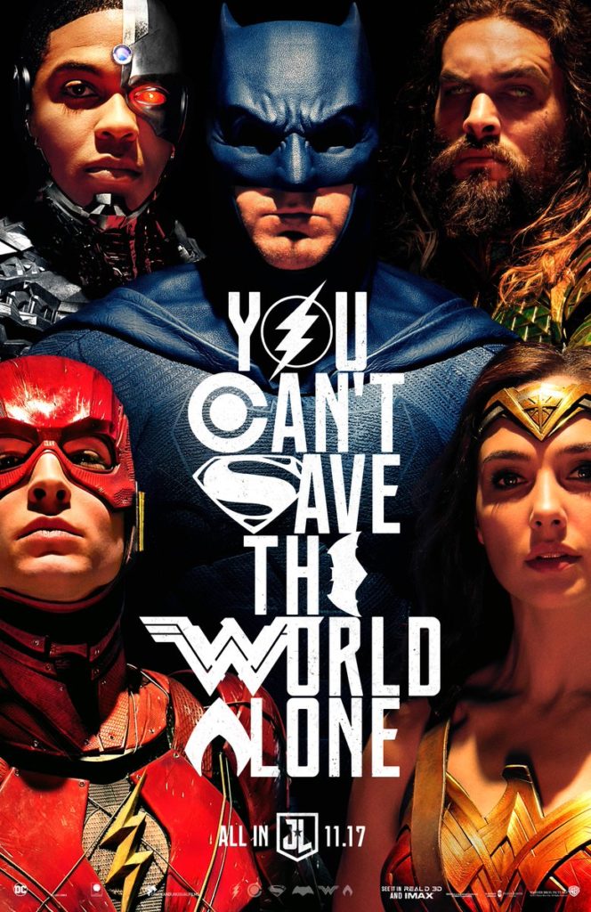 Bannière du film Justice League, s'inspirant très largement du style du dessinateur Alex Ross. Bannière du film Justice League, s'inspirant très largement du style du dessinateur Alex Ross.