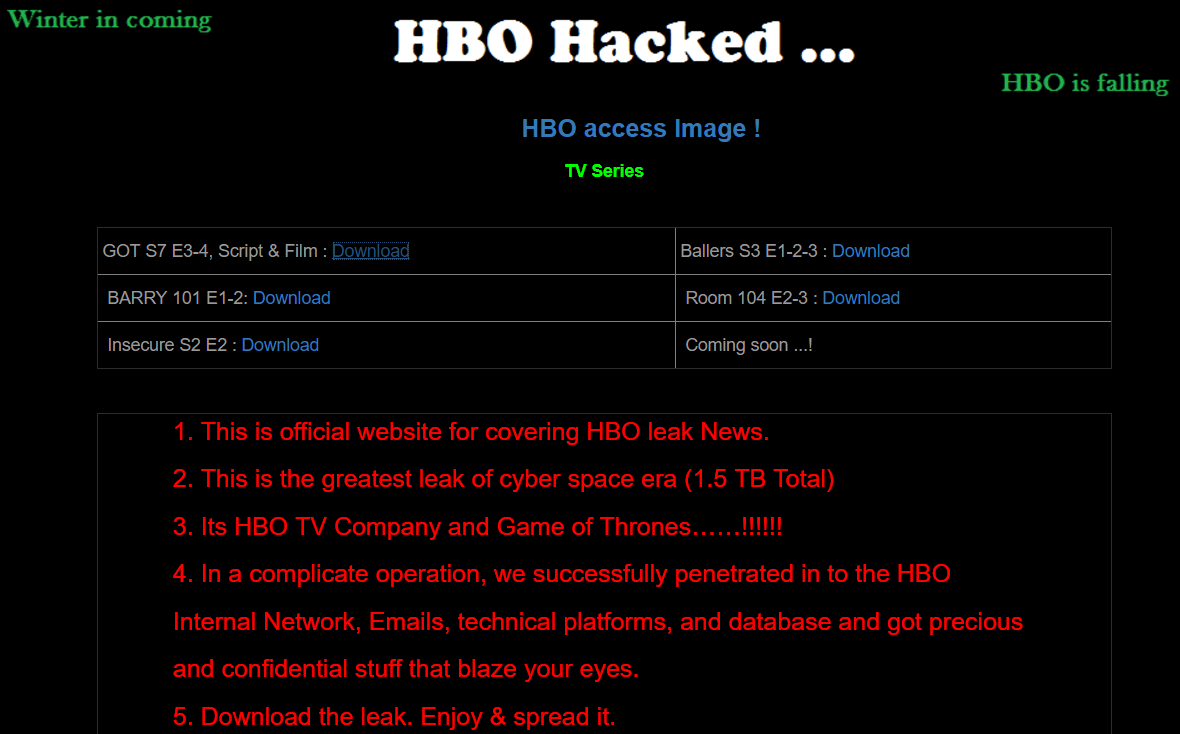 Capture d'écran du site mis en ligne par les hackers Capture d'écran du site mis en ligne par les hackers