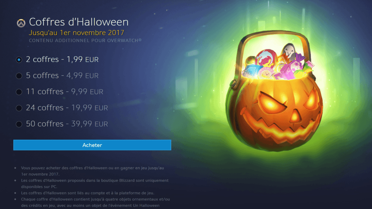 Offre de coffres à butin // Source : Overwatch Offre de coffres à butin // Source : Overwatch