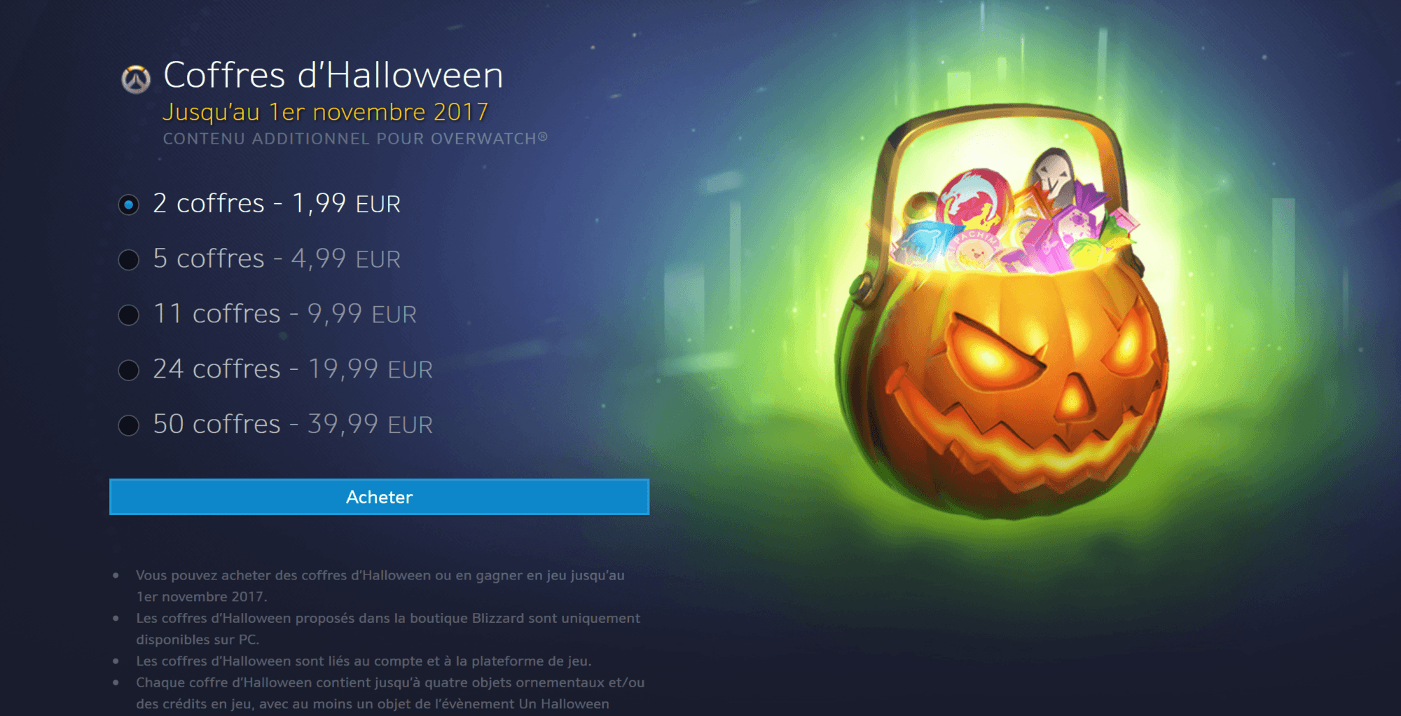 Offre de coffres à butin // Source : Overwatch Offre de coffres à butin // Source : Overwatch