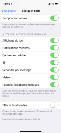 Les options de sécurité Les options de sécurité