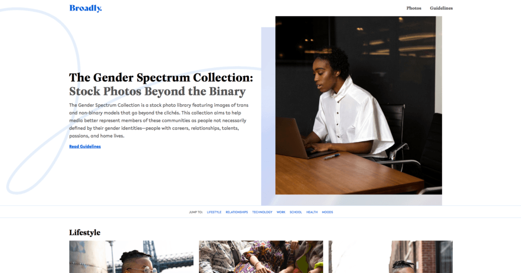 La banque d'image de Broadly. // Source : Capture d'écran The Gender Spectrum Collection La banque d'image de Broadly. // Source : Capture d'écran The Gender Spectrum Collection
