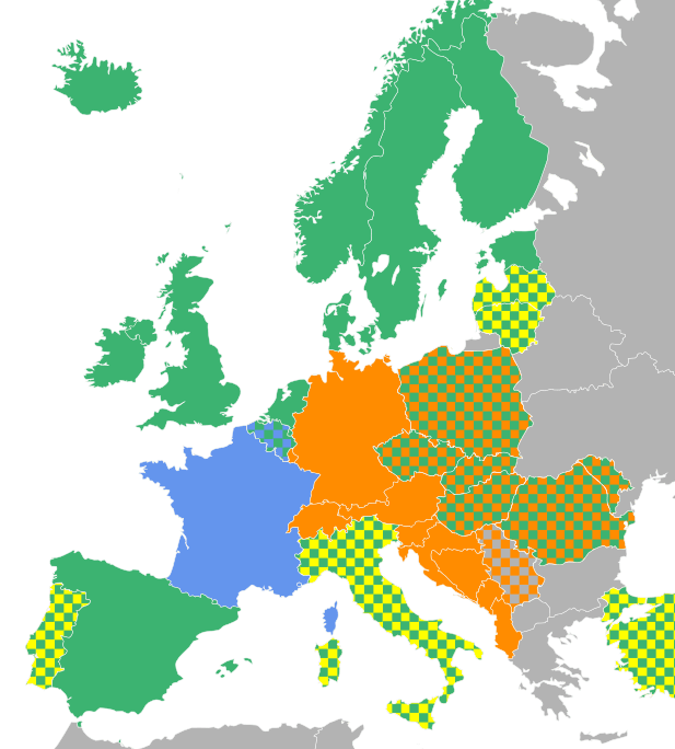 Disposition des touches en Europe Disposition des touches en Europe