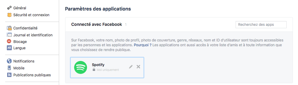 facebook paramètres applications