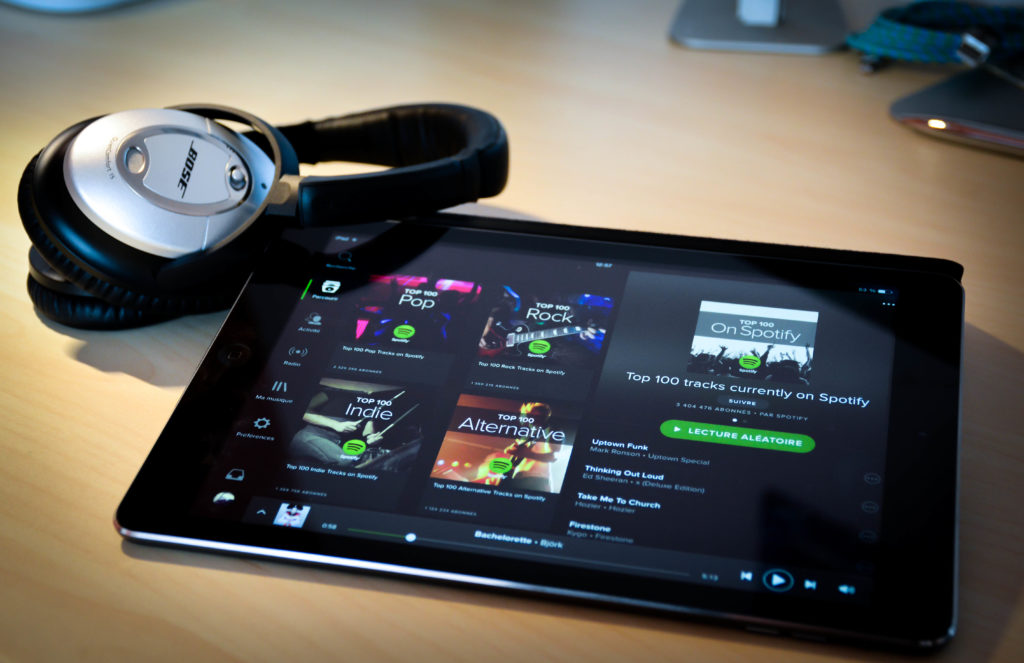 L'appli Spotify sur tablette. // Source : Julien Sabardu L'appli Spotify sur tablette. // Source : Julien Sabardu