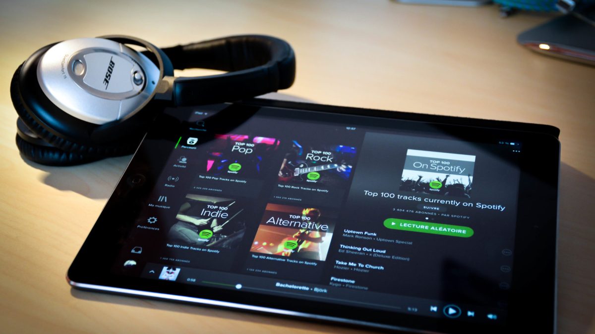 L'appli Spotify sur tablette. // Source : Julien Sabardu L'appli Spotify sur tablette. // Source : Julien Sabardu