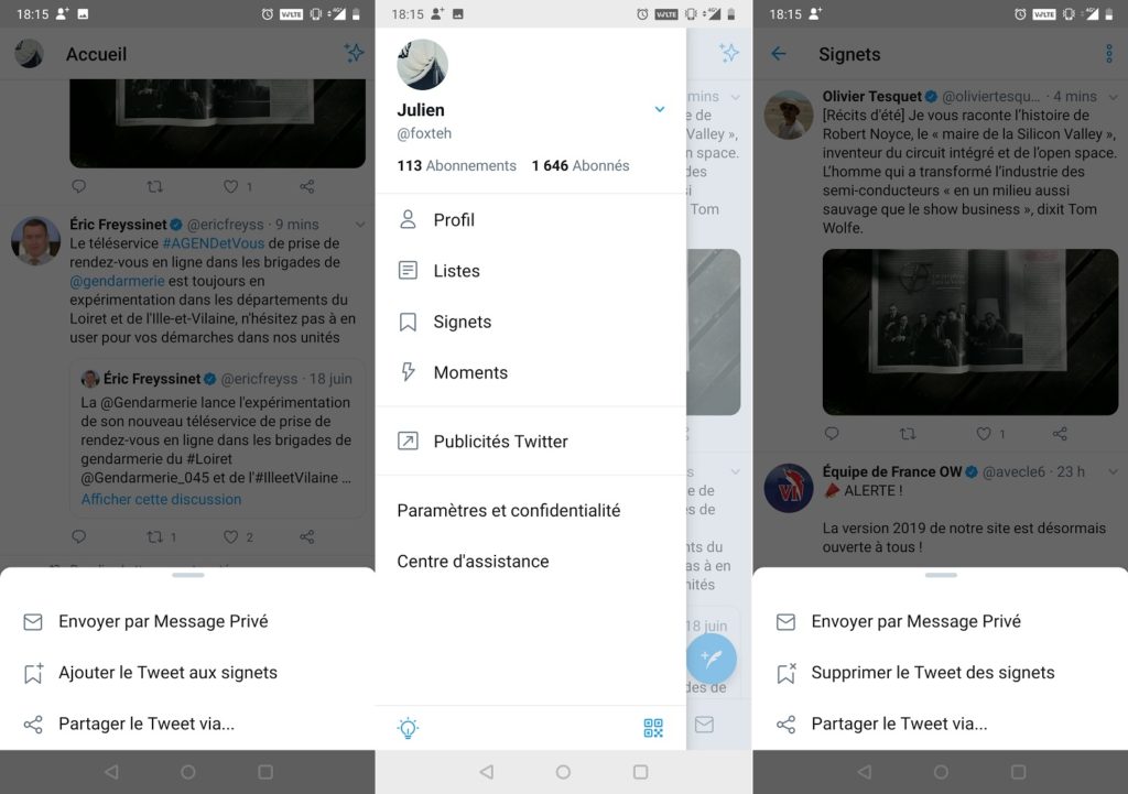 Twitter signets application mobile Twitter signets application mobile