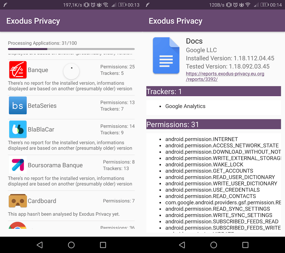 ExodusPrivacyApp ExodusPrivacyApp
