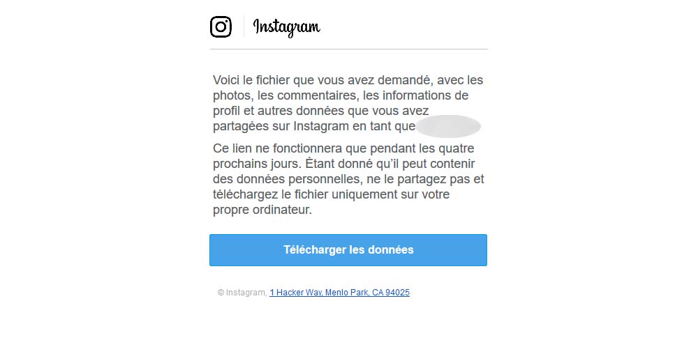 Vos données Instagram Vos données Instagram