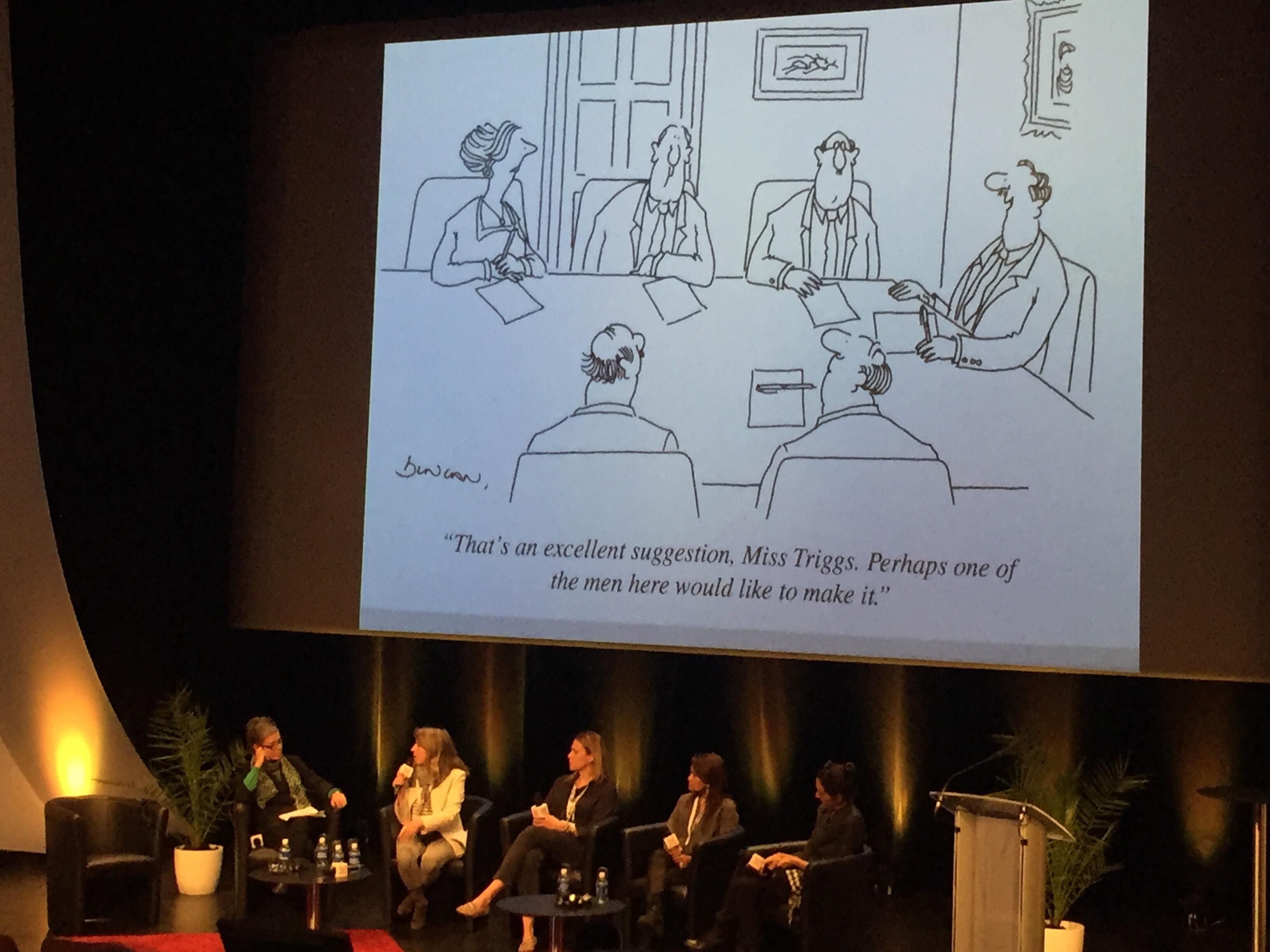 Le panel devant un cartoon du New Yorker. " Le panel devant un cartoon du New Yorker. "