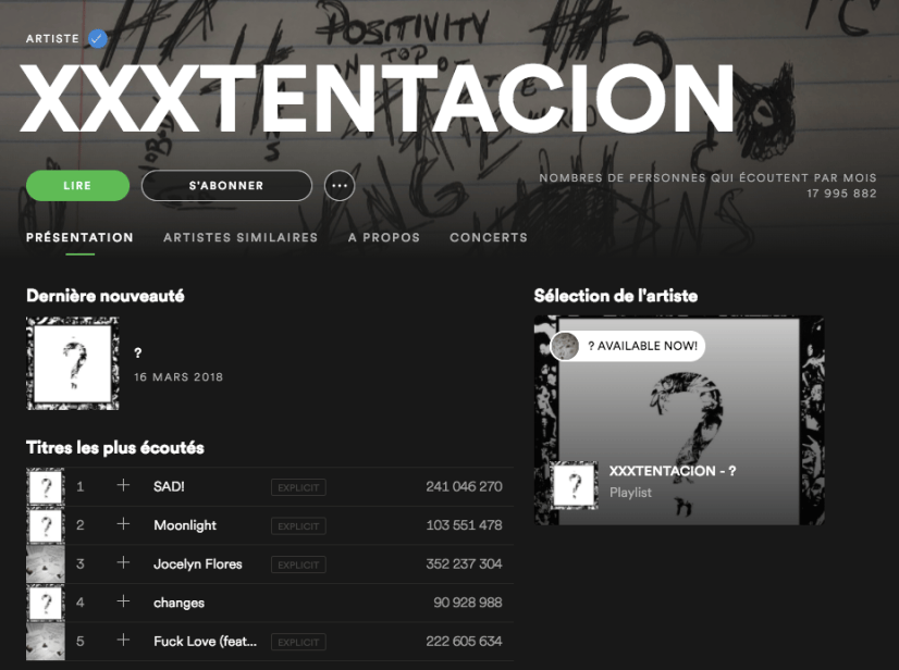Capture d'écran Spotify Capture d'écran Spotify