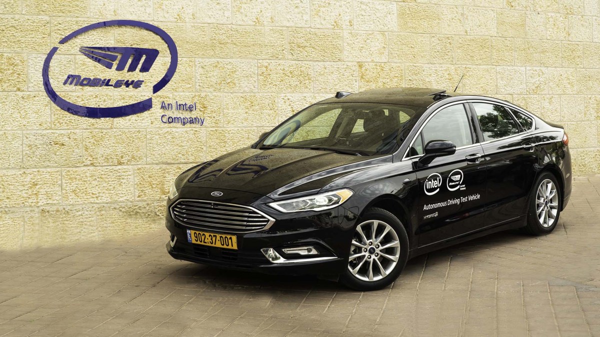 The first of the IntelMobileye 100 car fleet hits the road in Jerusalem in May 2018. Intel and Mobileye, an Intel Company, announced on May 17, 2018, that they are testing the first cars in a 100-car autonomous vehicle fleet on the streets of Jerusalem to demonstrate Intel's approach to making safe autonomous driving a reality. (Credit: Intel Corporation) The first of the IntelMobileye 100 car fleet hits the road in Jerusalem in May 2018. Intel and Mobileye, an Intel Company, announced on May 17, 2018, that they are testing the first cars in a 100-car autonomous vehicle fleet on the streets of Jerusalem to demonstrate Intel's approach to making safe autonomous driving a reality. (Credit: Intel Corporation)