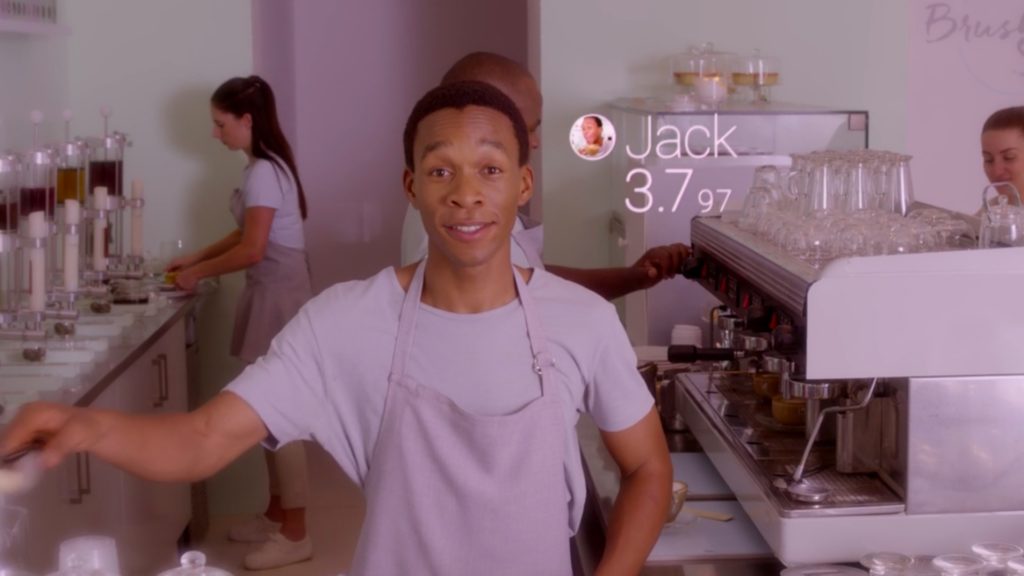 Clearview apprécierait-il la société décrite dans certains épisodes de Black Mirror ? // Source : Capture d'écran Black Mirror/Netflix Clearview apprécierait-il la société décrite dans certains épisodes de Black Mirror ? // Source : Capture d'écran Black Mirror/Netflix