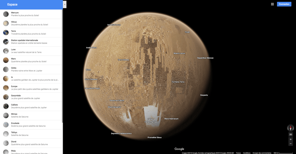 mars google maps espace mars google maps espace