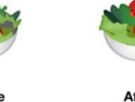 L'ancien emoji salade sur Android et le nouveau // Source : Twitter/jenniferdaniel