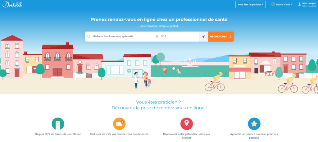 Doctolib va ouvrir les téléconsultations l'année prochaine. // Source : Capture d'écran du site Doctolib prise le 12 juillet 2018 Doctolib va ouvrir les téléconsultations l'année prochaine. // Source : Capture d'écran du site Doctolib prise le 12 juillet 2018