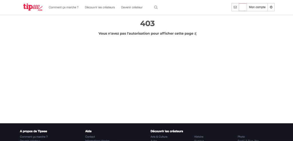 Le lien de la page de Romain Espino ne renvoie plus vers rien // Source : Tipeee Le lien de la page de Romain Espino ne renvoie plus vers rien // Source : Tipeee